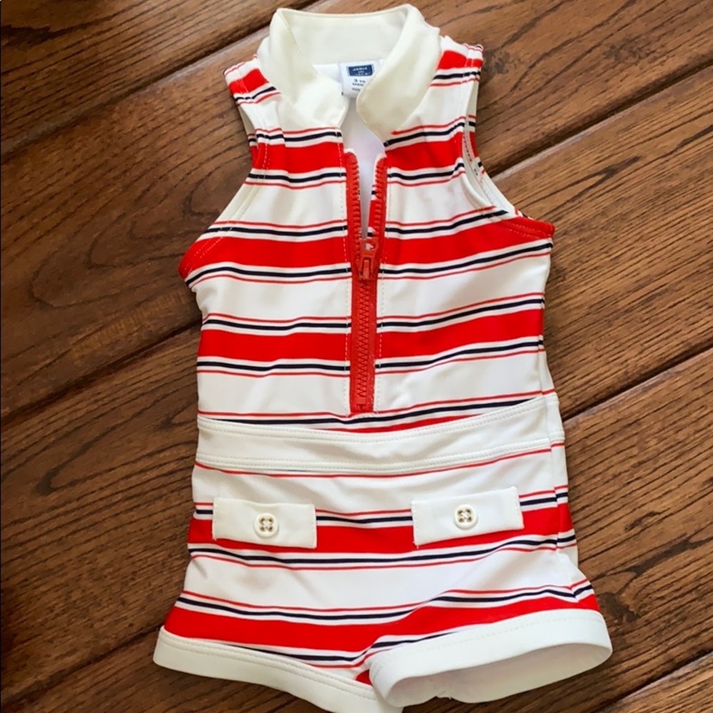 Nautical baby girl swimsuit